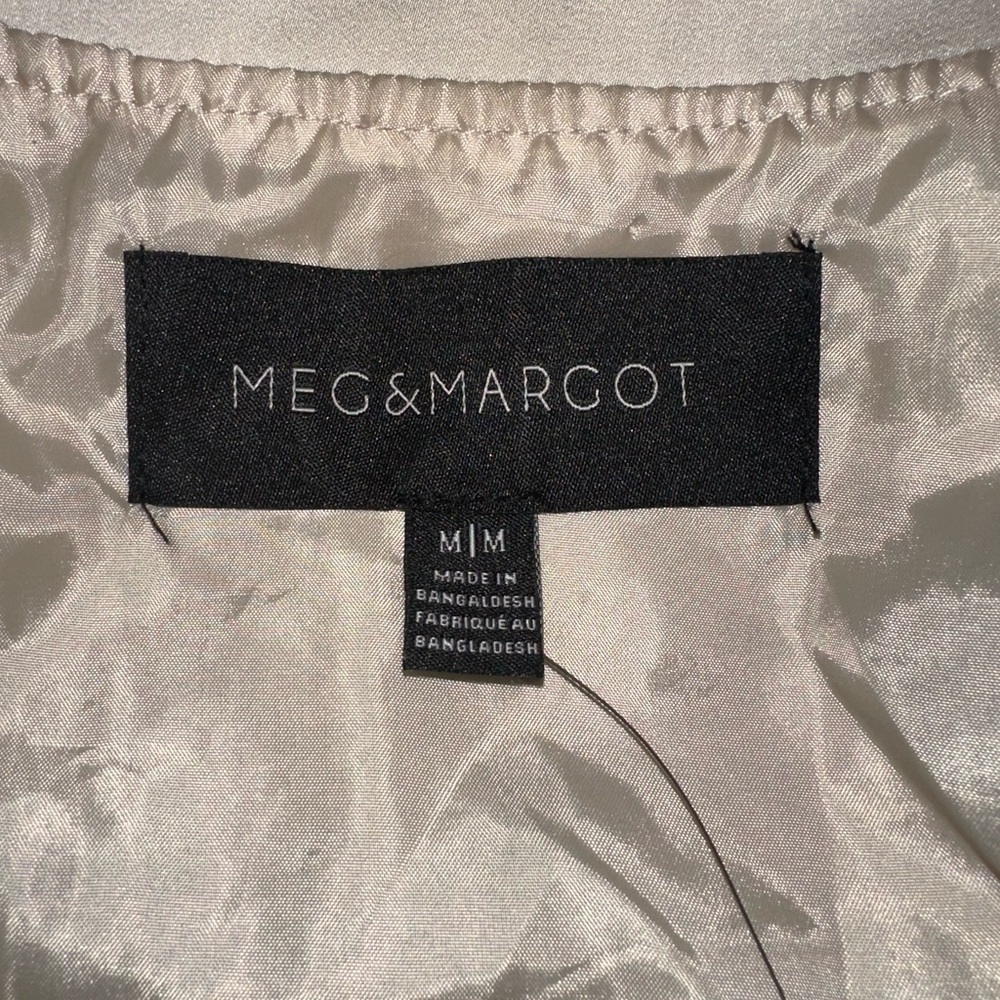 Chapter Cream Bomber Jacket Lightweight Ribbed Collar - Picture 4 of 4